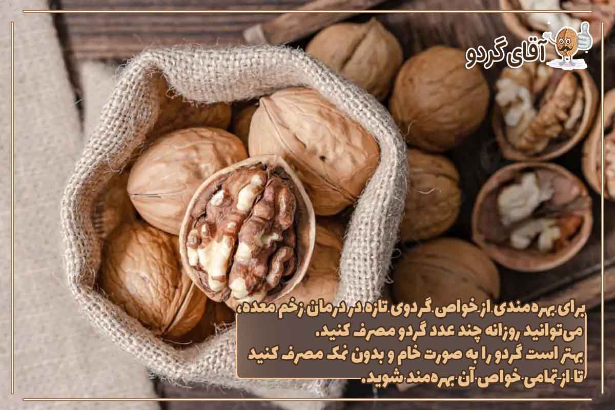 نحوه مصرف گردوی تازه برای بهبود زخم معده